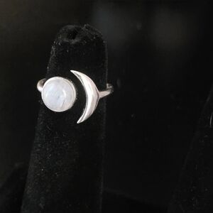 Sterling Adjustable Moon Ring - 6